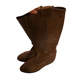 Patrizia Pepe Leather Boots Caramel Size 38 Caramel