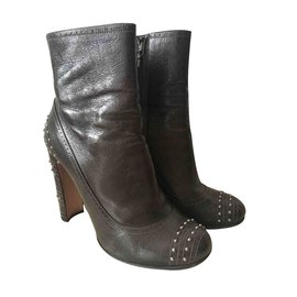 Prada-High heels boots-Khaki