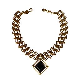 Vintage Guy Laroche collier Negro Dorado