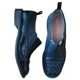 Robert Clergerie-Derbies mocassins cuir-Noir