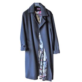 Autre Marque GAROU Black Wool Belted Coat Black
