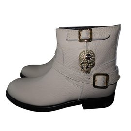 Philipp Plein Boots Eggshell