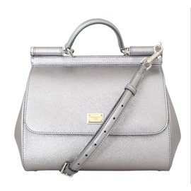 Dolce & Gabbana-Borsa MISS SICILY in pelle argento Dolce & Gabbana-Argento