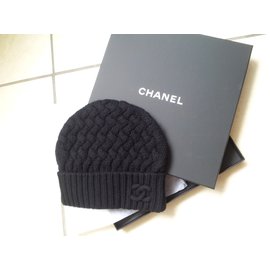 Chanel-Gorro de cachemira-Negro