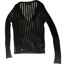 Philipp Plein, suéter negro calado. Negro