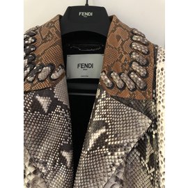 Fendi-Python coat-Caramel