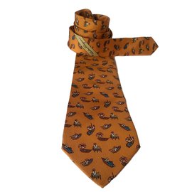 Salvatore Ferragamo Silk Tie Orange Other Orange