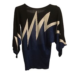 Miss Sixty sechzig gekleidete Pullover Schwarz Silber Blau
