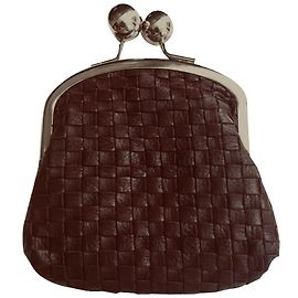 Clarks Cartera grande de cuero trenzado Burdeos