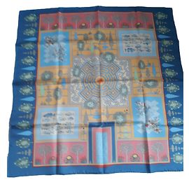 Lenço Hermès de seda azul claro 90 cm Azul claro