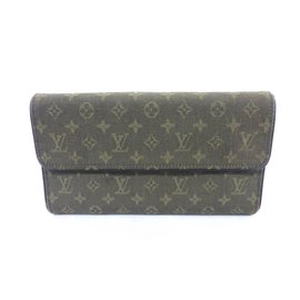 Louis Vuitton-Tresor intl link khaki wallet-Green,Khaki