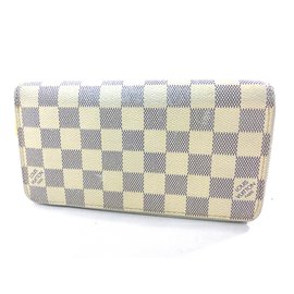 Louis Vuitton-Zippy damier azur wallet-Beige,Eggshell