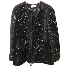 Fendi-Beautiful jacket with Swarovski beads-Black