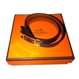 Hermès-forrado torre reversível pulseira preta-Preto