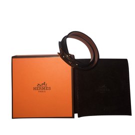 Hermès-Bracciale reversibile a righe foderato nero-Nero
