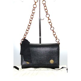 Lanvin-Black grained leather bag-Black
