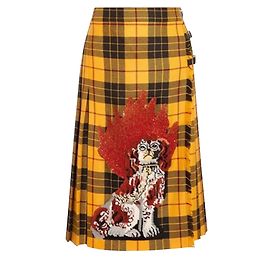 Gucci Jupe chat tartan Jaune