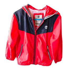 Timberland-Manteaux de garçon-Rouge