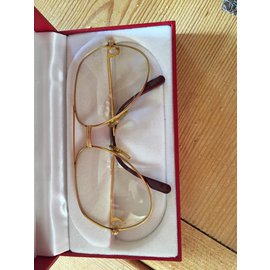 Cartier-Óculos de sol modelo piloto-Dourado