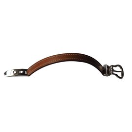 Hermès-JAVA bracelet in tawny calf leather-Light brown