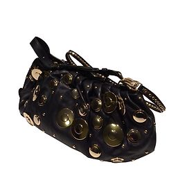 Diane Von Furstenberg Bolsa de Ombro Embreagem Belle. Preto Dourado