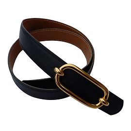 Hermès Cinturones Beige Gris antracita Azul oscuro