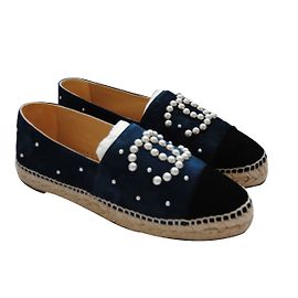 Chanel espadrillas Nero Blu chiaro