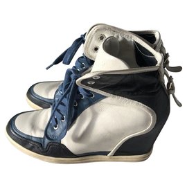 Hogan Baskets compensés Blanc Bleu