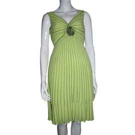 Escada Seiden-Cocktailkleid Hellgrün