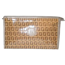 Fendi-Vintage toiletry bag-Brown,Beige