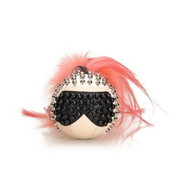 Fendi-Fur-Trimmed Punkarlito Bag Charm-Black,Pink