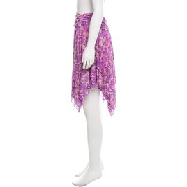 Diane Von Furstenberg-Jupe Elma asymétrique DvF-Rose,Multicolore