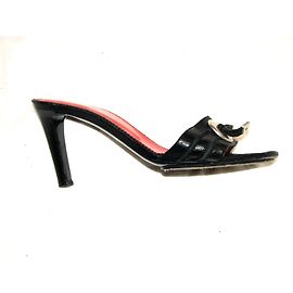 Yves Saint Laurent Rive Gauche leather mules black Black