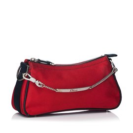 Dior-Canvas Shoulder Bag-Red
