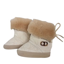 Baby Dior-Bottes-Beige,Blanc cassé