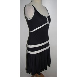 Diane Von Furstenberg-DvF Vintage Kleid aus Seidengemisch-Weiß,Marineblau