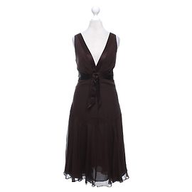 Vestido Ted Baker de chiffon de seda chocolate Chocolate