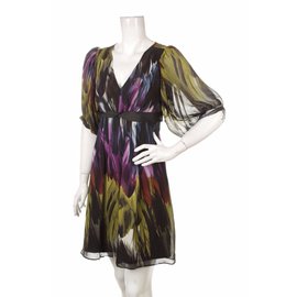 Ted Baker Vestido de chiffon de seda Multicor