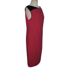 Escada-Drape dress-Black,Red