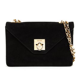 Céline-BLACK SUEDE CLASSIC-Preto