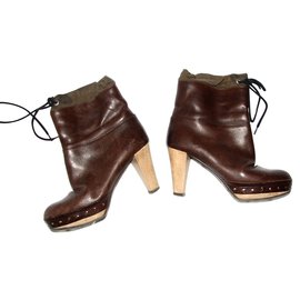 Marni-Leather boots-Brown