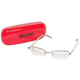 Marcos de cristal de ojo de Moschino Blanco Roja