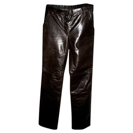 Marc Jacobs Calça de couro Castanha