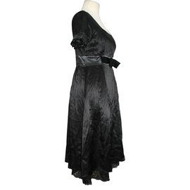 Marc by Marc Jacobs-Silk dress with lace-Black