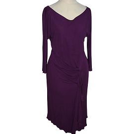 Robe drapée violette Alberta Ferretti manches 3/4 Violet