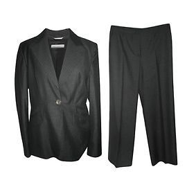Max Mara Pinstripe trouser suit Dark grey