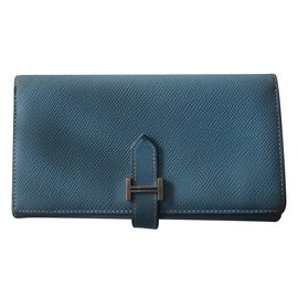 Hermès-Bearn wallet-Light blue