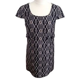 Tibi Wool silk blend dress Brown Black White