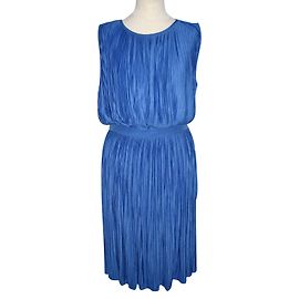 Robe Tibi bleue plissée en viscose Bleu