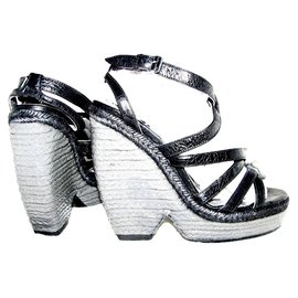 Balenciaga-Studded wedge heels-Black,Grey